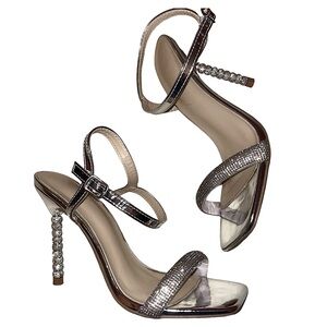 Charlotte Russe Silver Open Toe High Heels